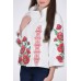 Embroidered coat "Luxurious Poppies" white